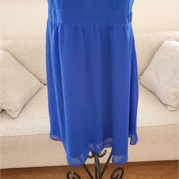 City Chic Lace Inset Fit & Flare Dress Sz XS/14 - Picture 4 of 12